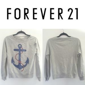 Forever 21 Nautical Anchor Graphic Sweatshirt